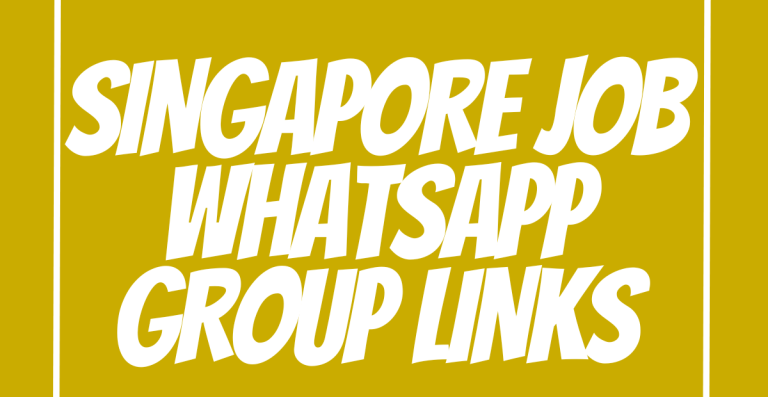 Singapore Job WhatsApp Group Links