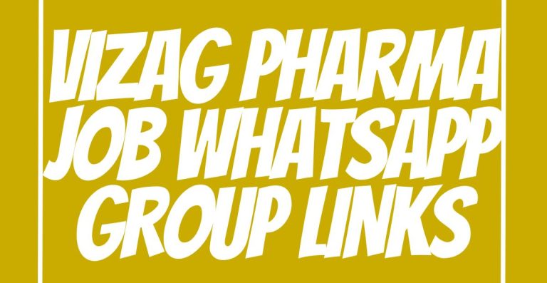 Vizag Pharma Job WhatsApp Group Links