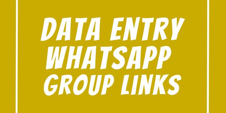 Data Entry WhatsApp Group Links