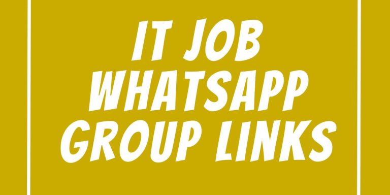 IT Job WhatsApp Group Links