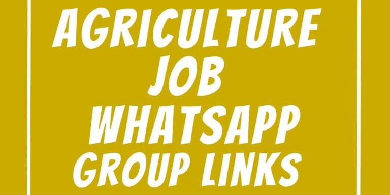 Agriculture Job WhatsApp Group Links